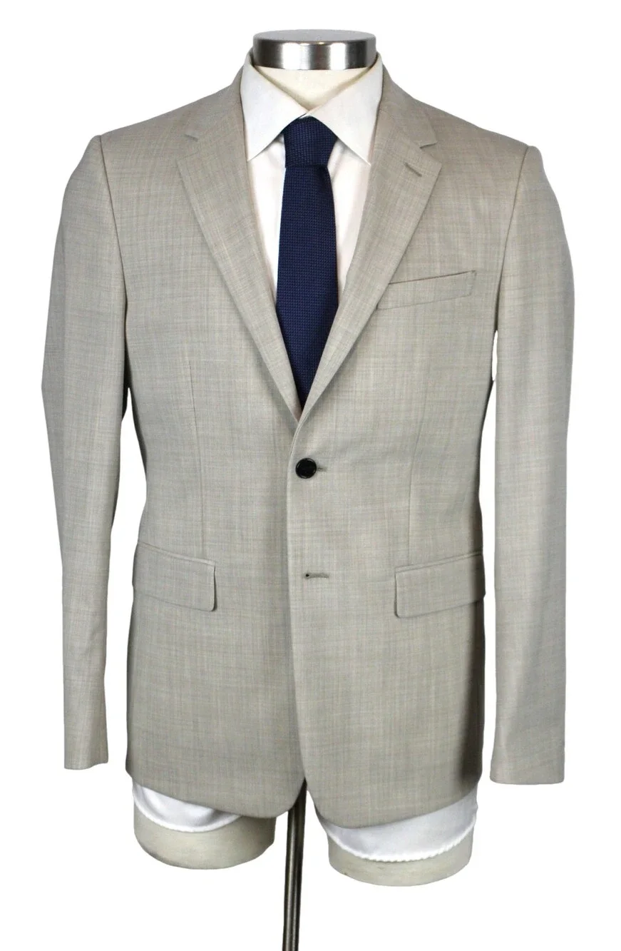 Theory Suit 38 R Mens Chambers Mayer Sand Beige Weave Slim Fit Wool New Tailor 2
